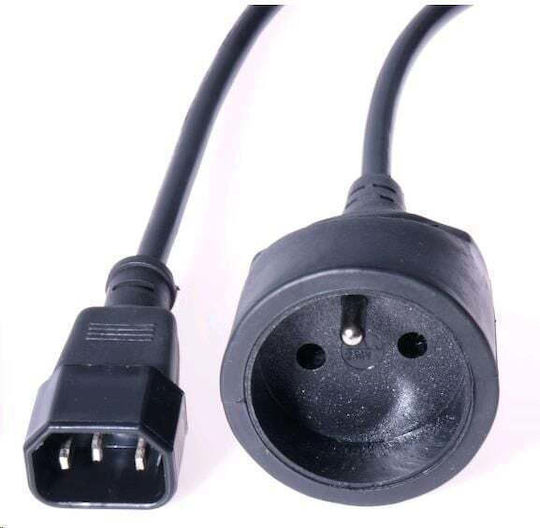 Goobay Schuko - IEC C14 Cable 1.5m Μαύρο 55528
