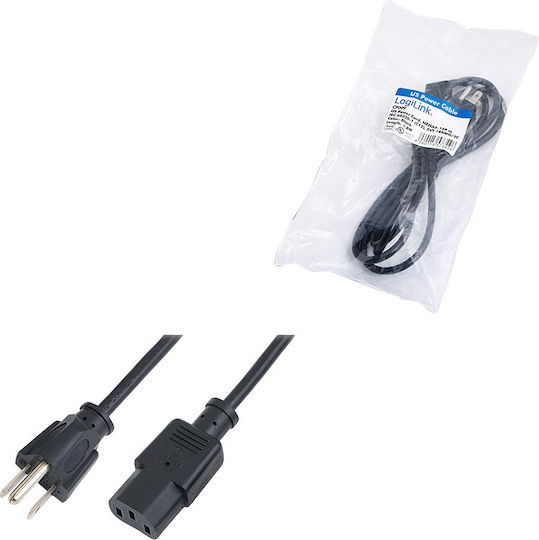 LogiLink IEC C13 - Schuko Cable 1.8m Μαύρο CP099