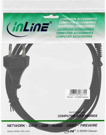 InLine Euro - IEC C7 Cable 2m Μαύρο 16654C