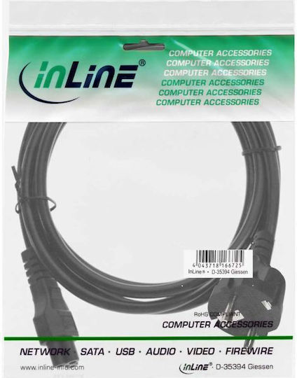 InLine Schuko - IEC C5 Cable 0.5m Μαύρο 16656O