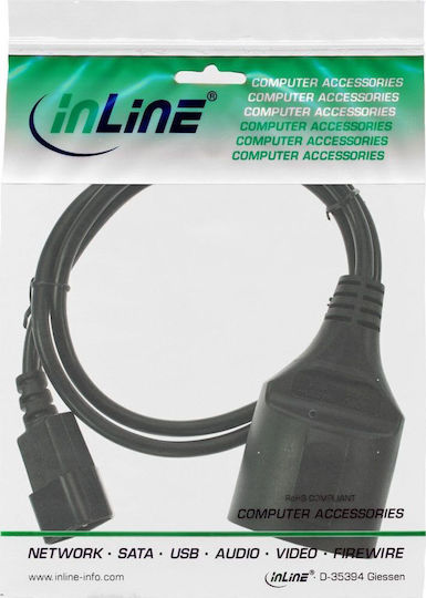 InLine IEC C14 - Schuko Cable 3m Μαύρο 16659M