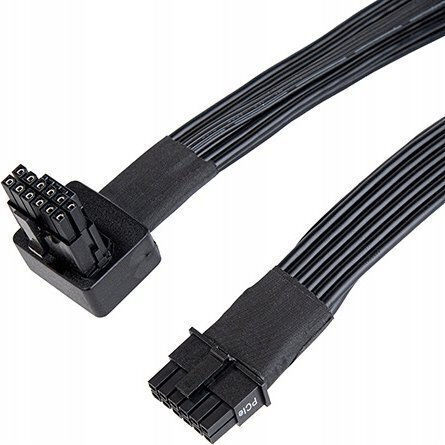Silverstone Sst-pp14-90 12+4 Pin Psu To 12+4 Pin Gpu 90° Angled 12vhpwr Pcie Gen5 Cable 65cm Black