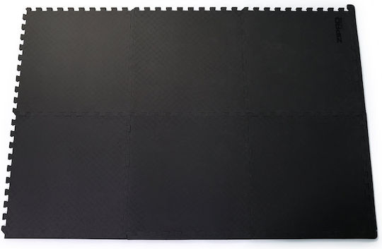 Zipro Δάπεδα Παζλ Γυμναστηρίου Μαύρα 60x60cm 6τμχ