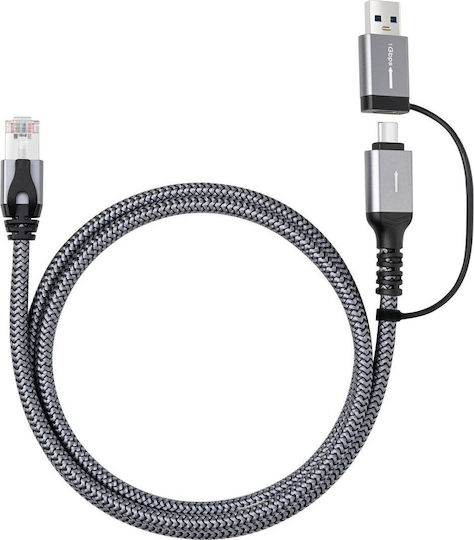 Cablu Adaptor Microconnect Cat6 FTP la USB A-C 10 Metri