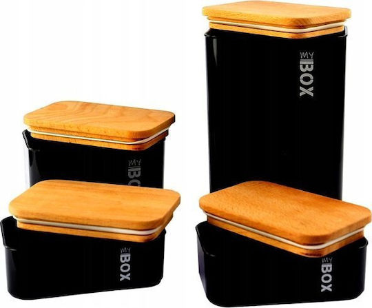 Katex Set 4Stücke Allgemeine Verwendung Gläser mit Deckel Hölzernes 2000ml