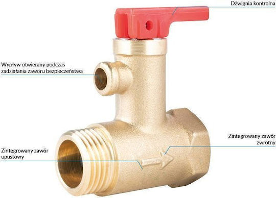 Afriso Safety Valve for Electric Water Heaters Af4 6.7 Bar G1/2 X Rp1/2 S A