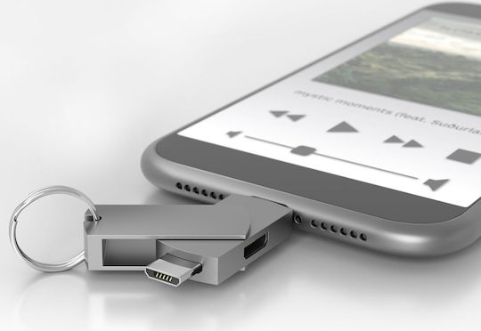 TerraTec Connect C600 Konverter USB-C / Micro-USB männlich zu Micro-USB weiblich Silber 1Stück