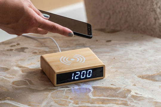Karlsson Tabletop Digital Clock with Alarm Clock and Wireless Charging
