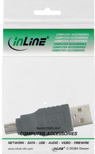 InLine Μετατροπέας mini USB male σε USB-A male 1τμχ 33441C