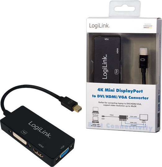 LogiLink Μετατροπέας mini DisplayPort male σε DVI-D / HDMI / VGA female 1τμχ CV0110