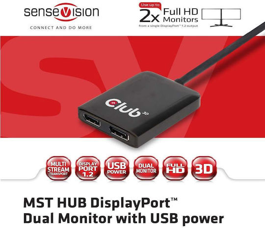 Club3D Converter DisplayPort male to DisplayPort female 1pcs CSV-6200