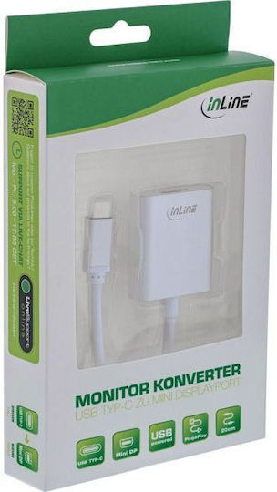 InLine InLine USB-C / Mini-DisplayPort / DisplayPort / Thunderbolt / Thunderbolt 3 männlich zu USB-C / Mini-DisplayPort / DisplayPort / Thunderbolt / Thunderbolt 3 weiblich Weiß 1 Stück 64105S