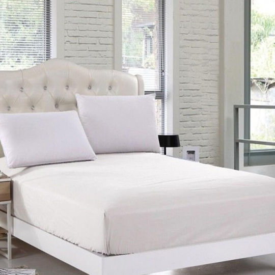 Pucioasa Single 100x200cm cu Elastic Alb