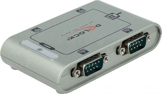 DeLock Μετατροπέας Serial male σε USB-B female Ασημί 1τμχ 87414