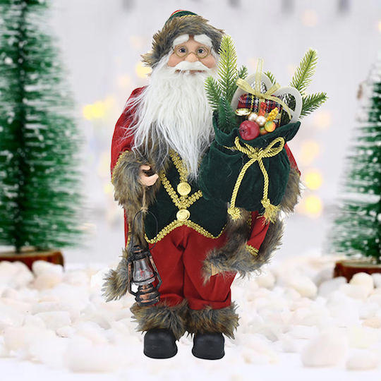 Bakaji Bakaji Christmas Santa Claus Figurine Decorative 60cm Fabric Clothes Christmas Sack