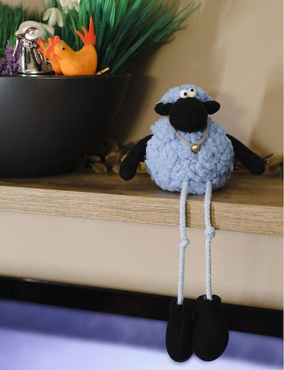 Saska Garden Saska Garden Sitting Blue Lamb 10+25cm Spring Decoration
