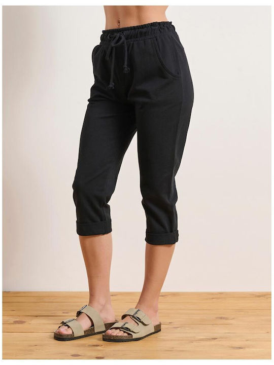 Damen Jogginghosen Capri Schwarz