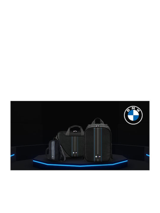 Bmw Nylon Blue Stripe 16" Laptop Backpack Black
