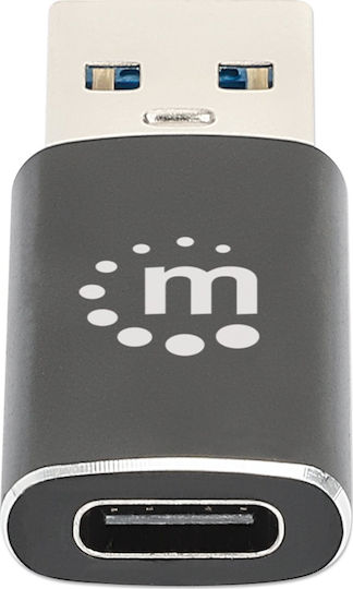 Manhattan Конвертор USB-A мъжки към USB-C женски Черен 1бр 153980