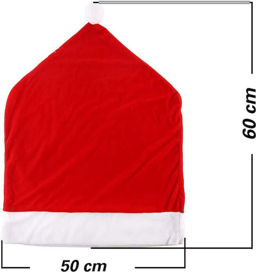 Bakaji 6 X Chair Covers Christmas Santa Hat Christmas Chair Decoration 50x60 02839617