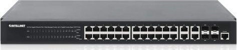 Intellinet 561426 Управление на L2 PoE+ Switch с 24 Портове Гигабитови (1Gbps) Ethernet и 4 SFP Портове