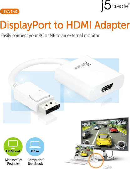 J5create Converter DisplayPort / HDMI male to DisplayPort / HDMI female 1pcs JDA154