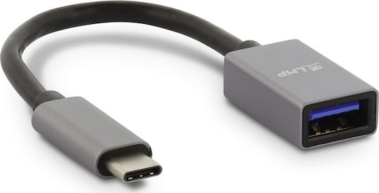 LMP Μετατροπέας USB-C male σε USB-C female Γκρι 1τμχ