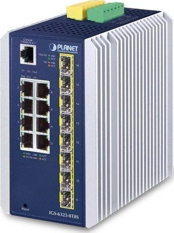 Planet IGS-6325-8T8S Managed L3 Switch with 8 Gigabit (1Gbps) Ethernet Ports and 8 SFP Ports