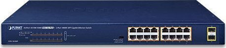 Planet GSW-1820HP Unmanaged L2 PoE+ Switch με 16 Θύρες Gigabit (1Gbps) Ethernet και 2 SFP Θύρες