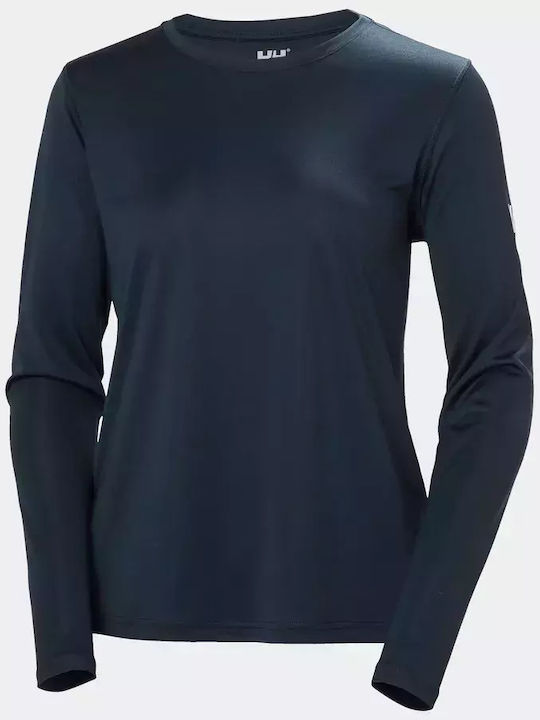 Women's Athletic Blouse Long Sleeve Blue Navy
