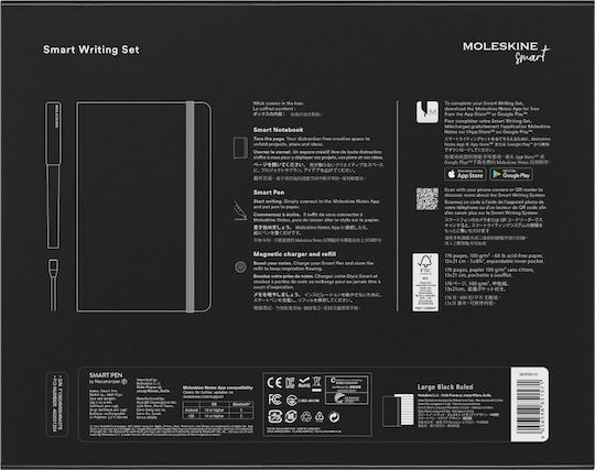 Moleskine Σημειωματάριο με Στυλοθήκη Μαύρο