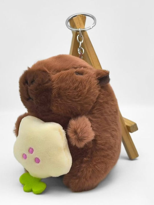 Toy Plus Capybara Schlüsselanhänger Kinder ab 3 Jahren 11 cm lang Braun Creme Blume Abyz