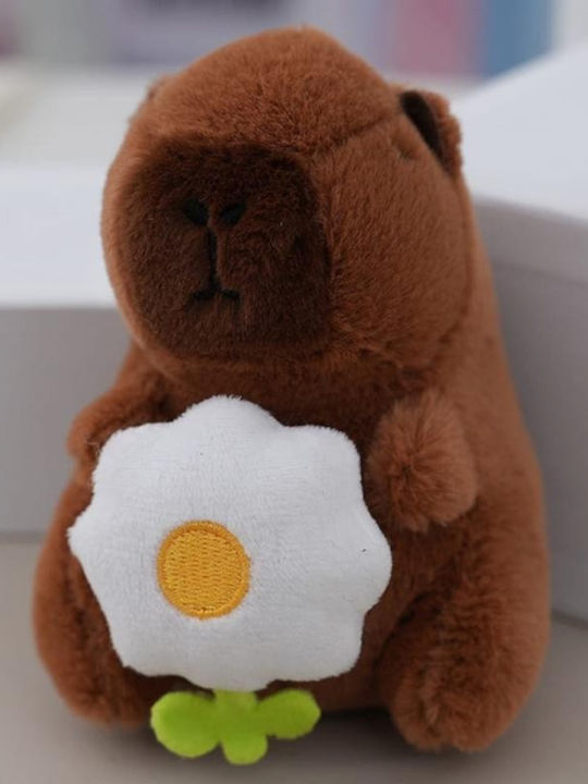 Toy Plus Keychain Capybara Type Children 3+ Years Length 11cm Brown Color White Flower Abyz