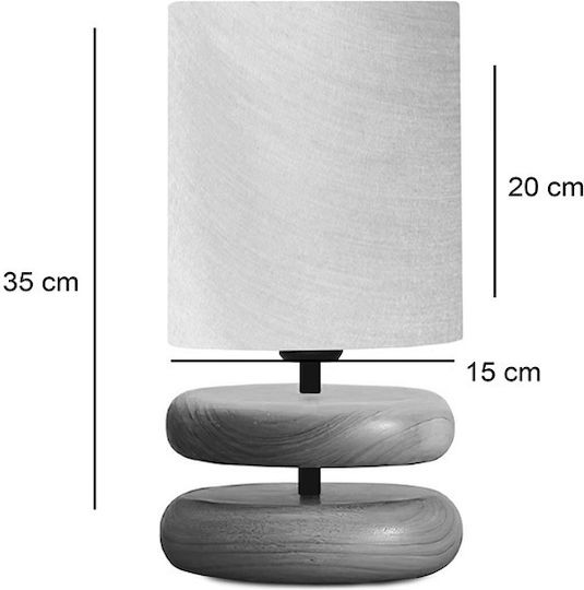 Pakketo CLARION Wood Table Lamp for Socket E14 with Beige Shade and Base