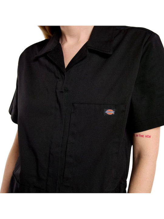 Women's Short-sleeved One-piece Suit Black