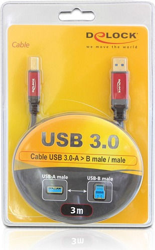 DeLock 3m USB 3.0 Cable A-Male to B-Male (82758)