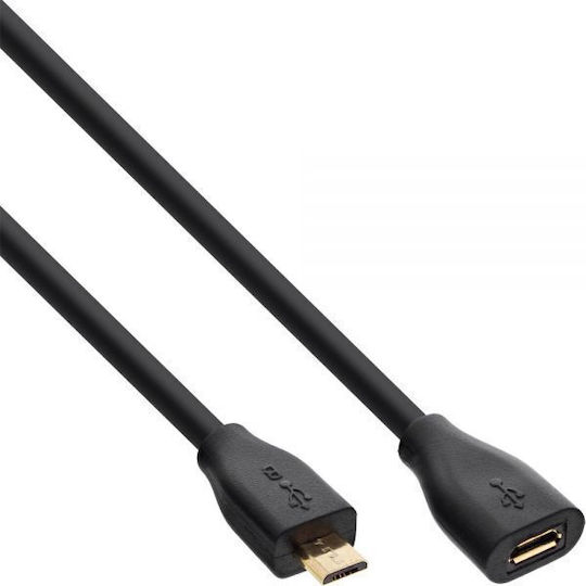 InLine USB 2.0 Kabel Micro-USB-B-Stecker - Micro-USB-B-Buchse Schwarz 3m 32730P