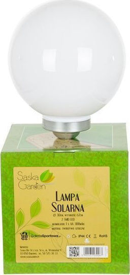 Saska Garden Set of 2 Stake Solar Lights Balls Cold White with Motion Sensor and Photocell