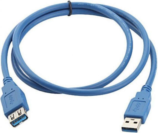 Techly USB 3.0 Кабел USB-A мъжки - USB-A женски Син 1м ICOC-U3-AA-10-EX