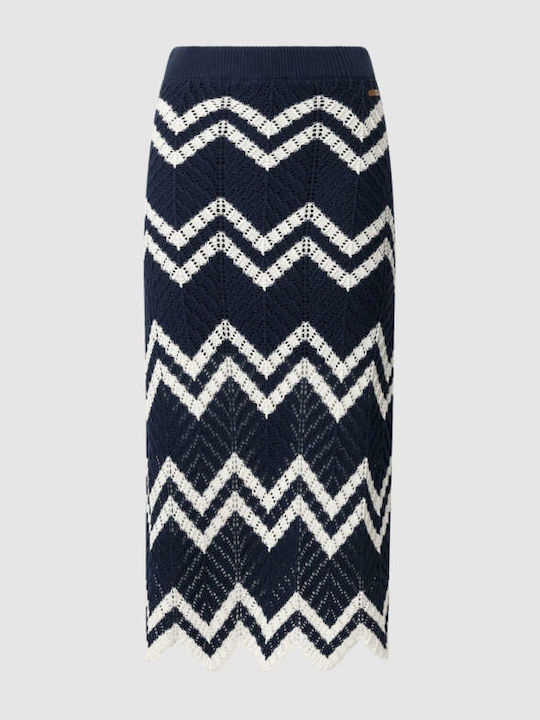 Ollie Hohe Taille Midi Damenrock Blau