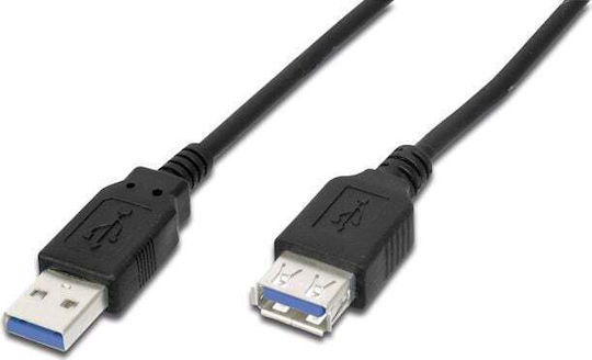 M-Cab USB 3.0 Cablu USB-A - USB-A female Negru 1.8m 7001167