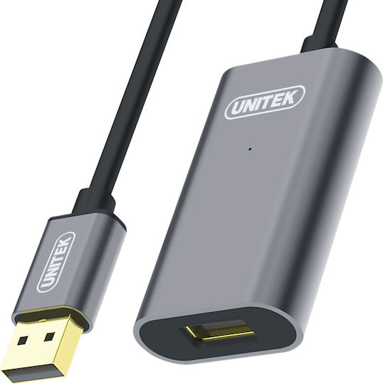 Unitek USB 2.0 Cable USB-A male - USB-A female Μαύρο 10m Y-272