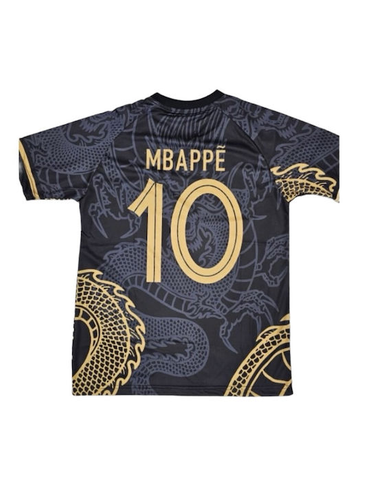 Μπλούζα Ποδοσφαίρου Mbappe Εθνική Γαλλίας Special Edition Μαύρο Χρυσό Balón De Oro Unisex Black Fj433