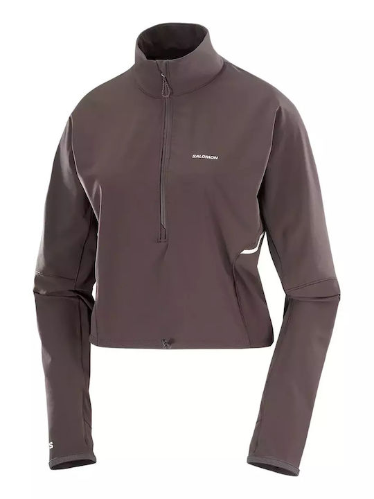 Women's Running Crop Lifestyle Jacket Waterproof for Winter Dark Brown