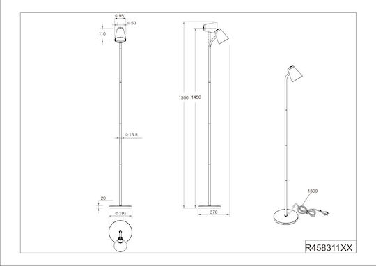 Trio Lighting LED Stehleuchte mit Warmweißem Licht Schwarz