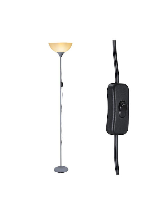 Bakaji Floor Lamp H180xW28cm. with Socket for Bulb E27 Gray