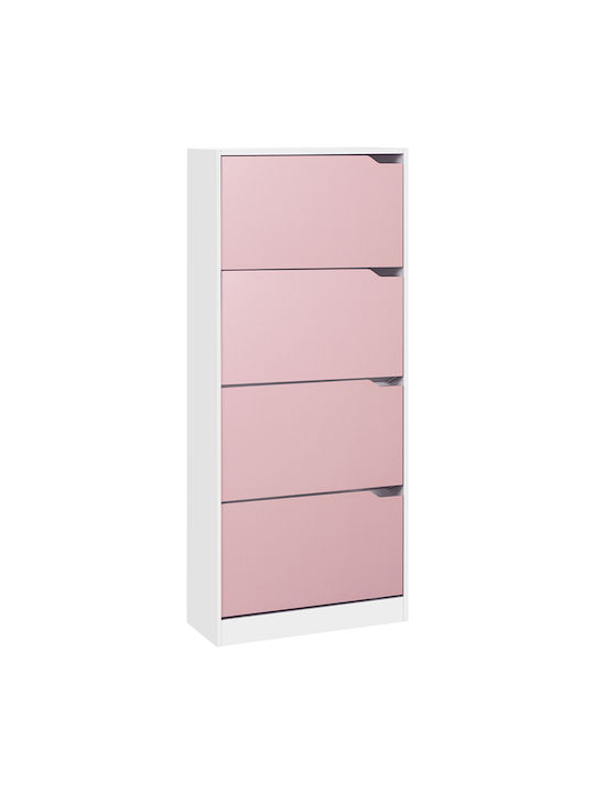 Wooden Shoe Organizer Pink 63x24x150cm
