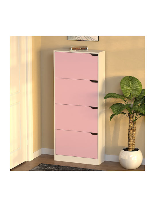Wooden Shoe Organizer Pink 63x24x150cm
