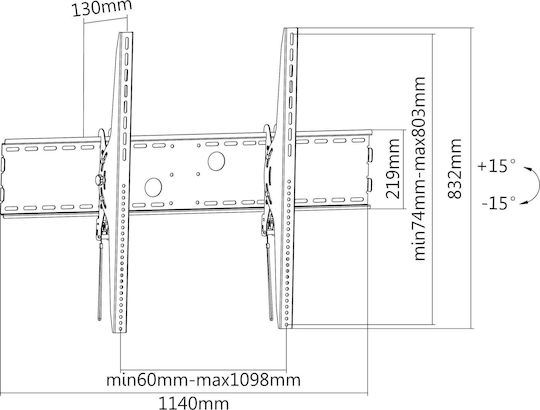 Equip 650322 Βάση Τηλεόρασης Τοίχου έως 100" και 100kg