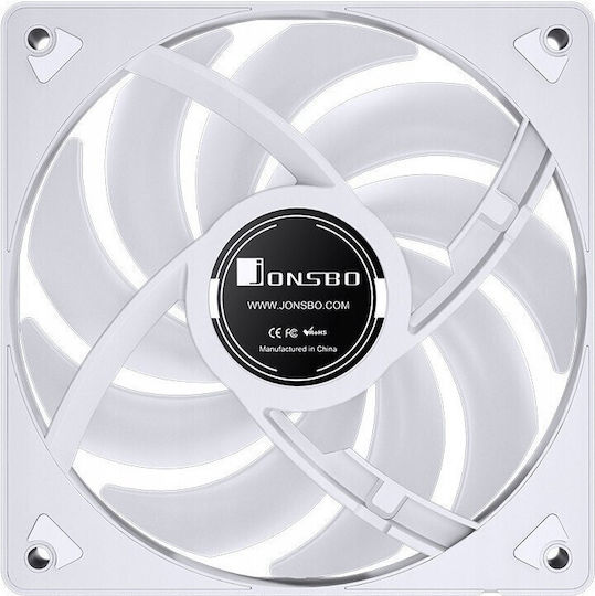 Jonsbo SL-120WR Case Fan 120mm 1500rpm with RGB Lighting and 4-Pin PWM Connection White
